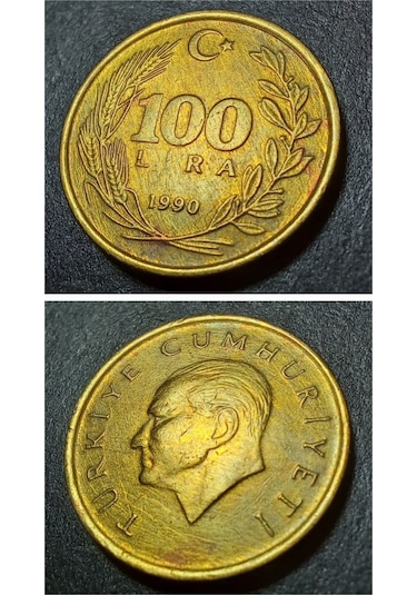 1990 100 Lira Çt+/ççt+ Eski Madeni Para - 3996366763a50ef0c1
