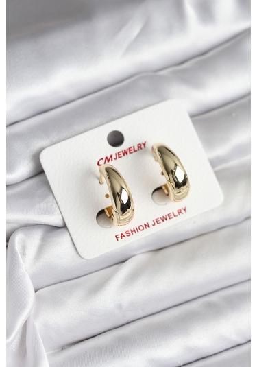 14k Kaplama Halka Cm Kadın Küpe Gold Renk Renkli