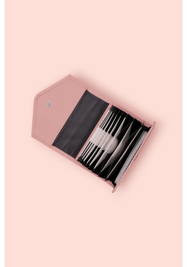 Modica Paris - Vegan Deri Akordiyon Kartlık Cüzdan Şıklık Ve Fonksiyonun Buluştuğu Kusursuz Tasarım Pudra
