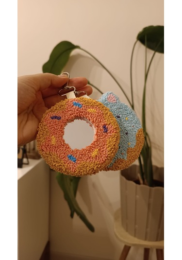 Aynalı Donut Anahtarlık Charm Pembe