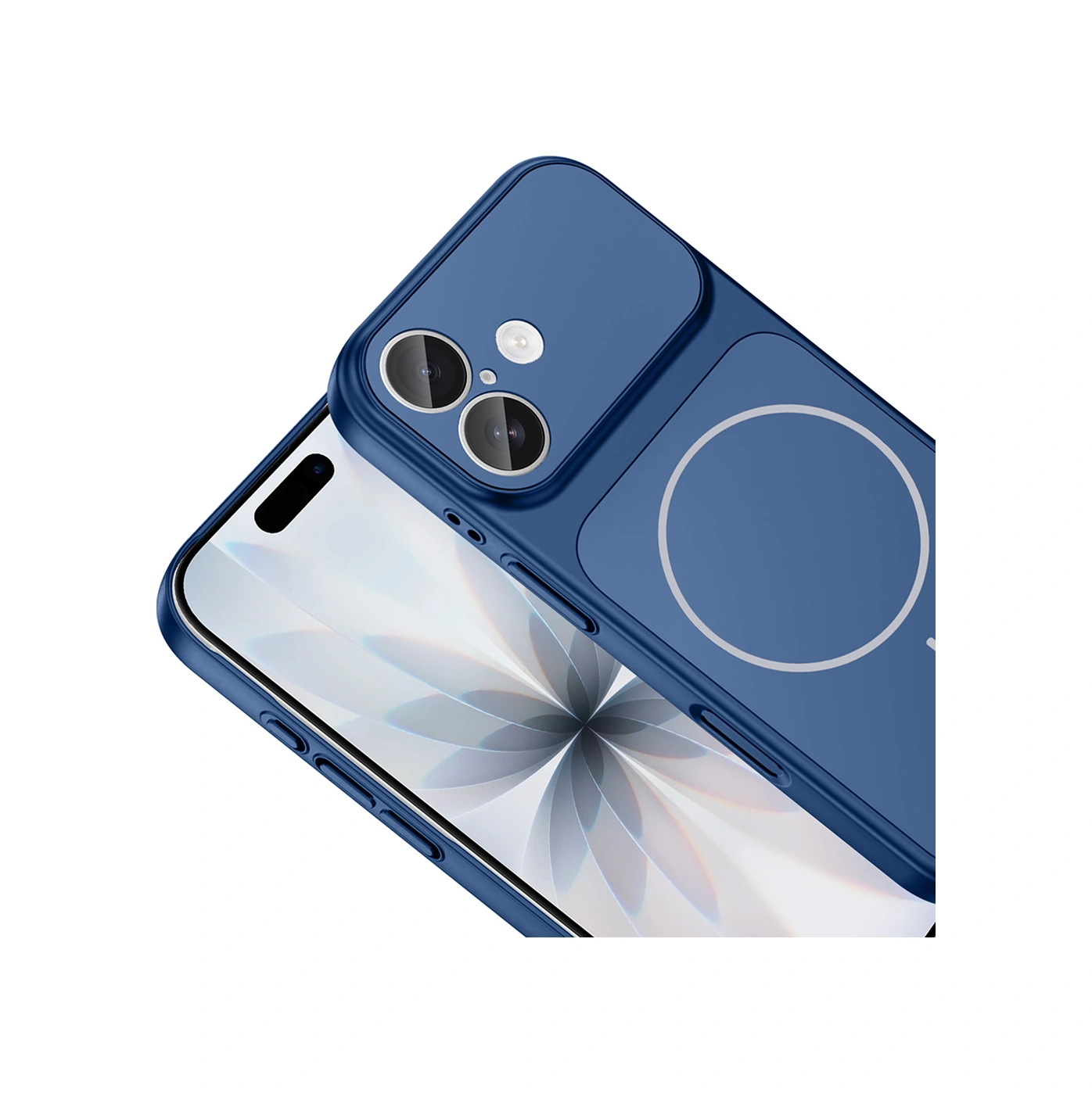 İphone 16 Kılıf M-safe Şarj Özellikli Kamera Korumalı Formen Kılıf Mavi