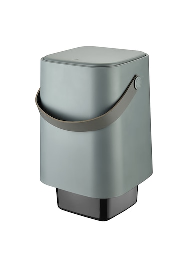 Tutma Saplı İç Kovalı Tezgah Üst Mutfak ve Banyo Çöp Kovası 4 Lt - Gri