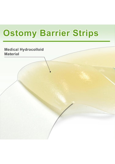 20 Adet Elastik Ostomi Bariyer Şeritleri Hidrokolloid Su Geçirmez Sızıntı Cilt Yapışkanlı Ostomi Bariyer Bandı Kolostomi Çantası