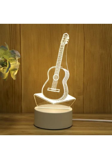 3d Gece Lambası Usb Renkli Uzaktan Kumanda - Gitar Diğer