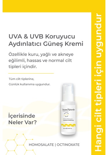 Aydınlatıcı Spf 50 Uva & Uvb Koruyucu Güneş Kremi 50 Ml