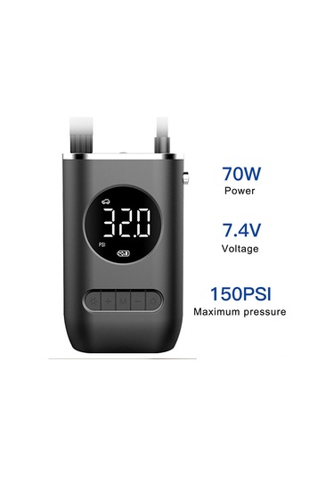 Wezone Kablosuz El Tipi Mini Hava Pompa, 150psı 70w, 4000mah, Led Ekran, Otomatik Durdurma, Araba/motosiklet/bisiklet Lastikleri Ve Toplar İçin