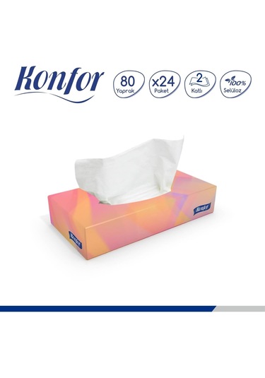 Konfor Kutu Mendil 80 Yaprak 24'lü Koli