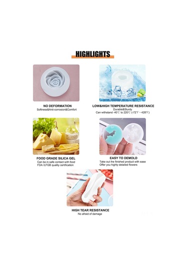 Ximistore9 Gıda Kalitesi Silikon Gül Kalıbı - Dört Boyutlu, Kolay Çıkarım, Baking & Dıy Çikolata/bayram Dekorasyonu Diğer