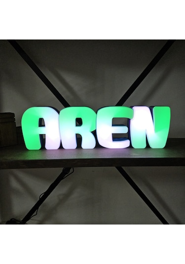 Argb Led Li Dekoratif İsim Kutusu Kişiye Özel 4 Harf