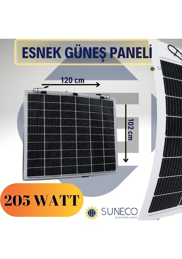 205 Watt Yarı Esnek Güneş Paneli Half Cut Monokristal Solar Güneş