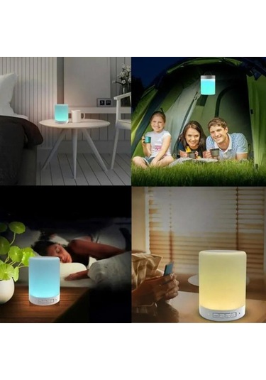 Yeni Akıllı Müzik Lambası Bluetooth Hoparlör 7 Renk Led Işıklar Mic Tf İle Kablosuz Taşınabilir Subwoofer