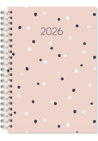 Lizy 2026 Spiralli 17x24 Cm Günlük Ajanda Model-8 Siyah