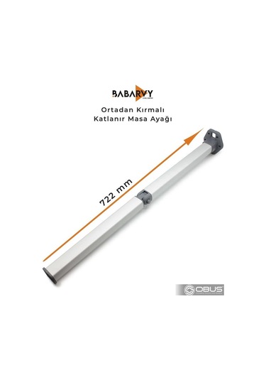 Obus Karavan Masa Ayağı Ortadan Kırmalı Katlanır Masa Ayağı 722mm Babarvy