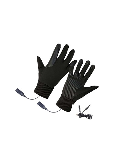 Isıtmalı Kayak Eldivenleri, Su Geçirmez Pil İle Çalışan Kış İş Eldivenleri, Snowboard Isıtmalı Ekipman Siyah