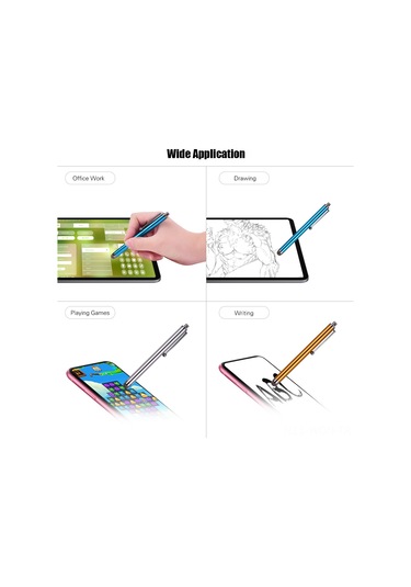 Neevoyu Altın Metal Kapasitif Kalem - 7.0nm Konduktif Uç - Tüm Dokunmatik Ekranlar İçin El Yazısı Kalemi