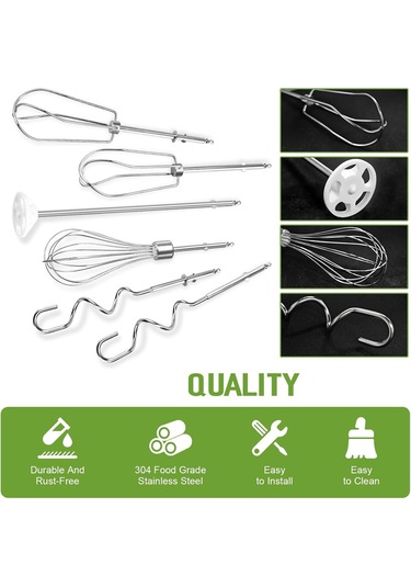 Cuisinart Sol Ve Sağ Turbo Stil Çırpıcılar İçin El Mikseri Çırpıcılar, Gümüş