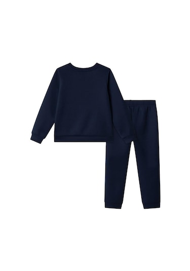Luess Ayıcık Peluş Nakışlı Rahat Kalıp Erkek Çocuk Alt Üst Takım - Lacivert