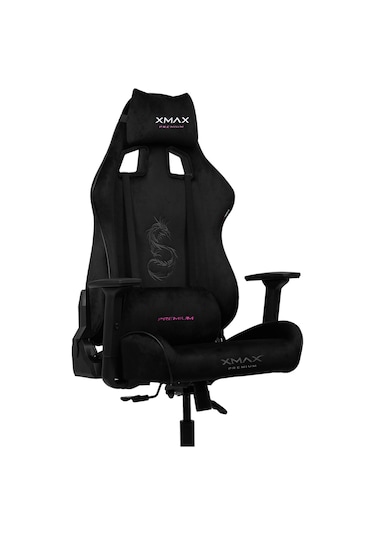 Rio Pus Balerion Terletmez Kadife Kumaş Siyah Gaming Oyuncu Koltuğu -1 Siyah