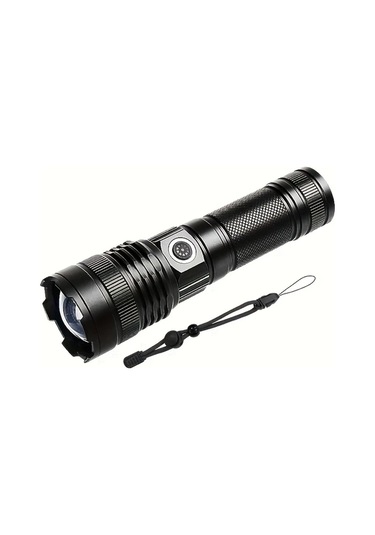 Brightnova Black Ultra Parlak 30w Led Taktik Fener Usb Sarjli Aluminyum Alasim Uzun Menzil Zum Yuksek Kapasiteli Li Ion Pil 400 Lumen Dahili Altın