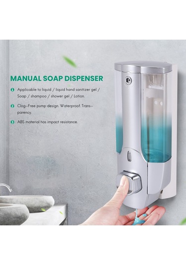 Xiaaokeji Sabunluk, Jel Dispenseri 350ml, Mutfak Şampuan Dispenserleri Gümüş