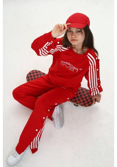 Unisex Çocuk 2 İplik Çıtçıtlı Alt&üst Eşofman Takımı %100 Pamuk Rahat Kalıp-299-eşt-0006 Kırmızı Unisex Çocuk 2 İplik Çıtçıtlı Alt&üst Eşofman Takımı %100 Pamuk Rahat Kalıp-299-eşt-0006 Kırmızı