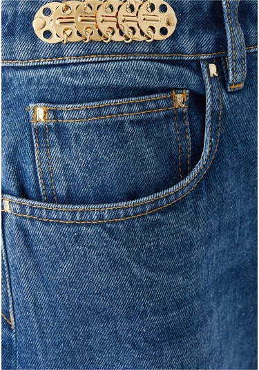 Rabanne Düz Kesim Denim Pantolon Mavi