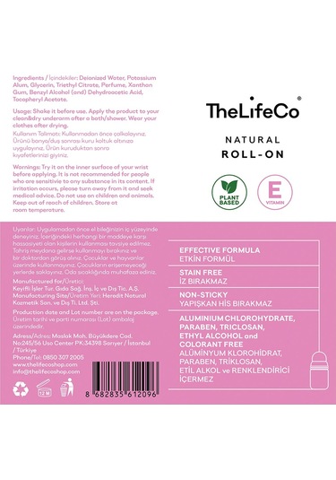 The Lifeco Cherish Kadın Roll-On Deodorant 2 x 60 ML