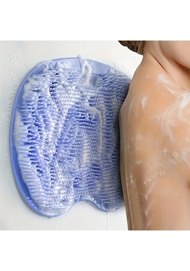 Trendooze Sunshine022 Mavi Wongırl Silikon Banyo Masaj Pedi, Yumuşak Kaymaz Ayak Ve Sırt Peeling Fırçası