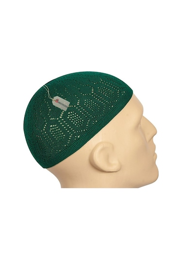 Mercan Namaz Takkesi, Makine Örgüsü Esnek Takke - 12 Adet Açık Gri