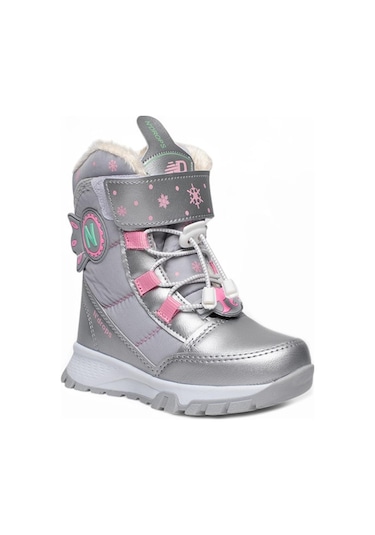 2115 Kız Çocuk Okul Öncesi İçi Kürklü Kar Botu Gri/pembe Gri - Pembe