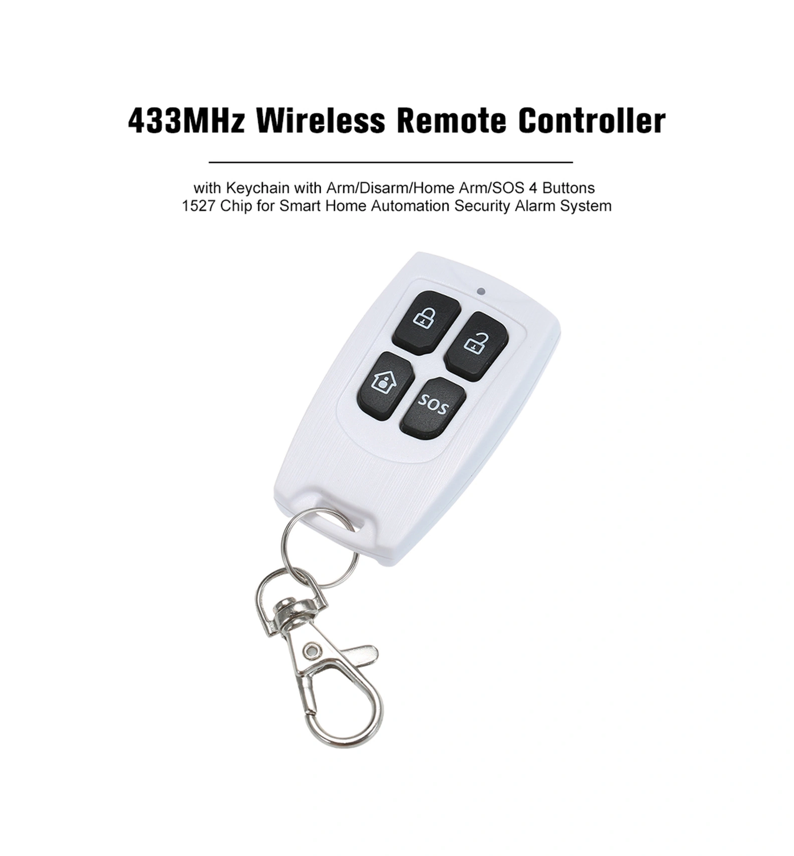 Xindoker 433mhz 1527 Protokolü 4 Tuşlu Kablosuz Kumanda Güvenlik/çözme/evde Güvenlik/acil Tuş - Ağ Geçidi İle Çalışır, Cr2032 Pil Dahil