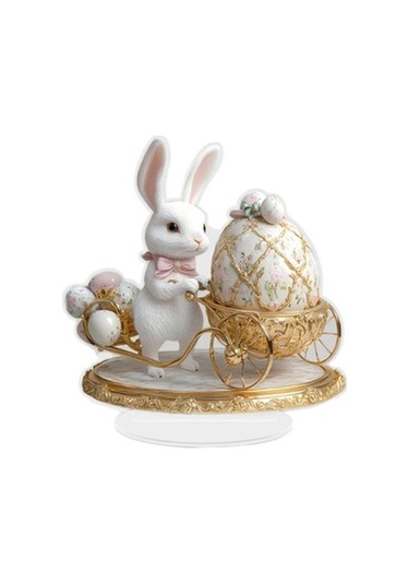 Lijinxu 2d Paskalya Tavşanı Dekoru Bahçe Tabelası Dolap 20cmx20cm