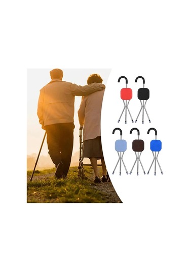 Xuweiwei Kırmızı Kare Katlanır Hafif Yaşlılar İçin Yürüme Bastonu Oturaklı Kamp Taburesi