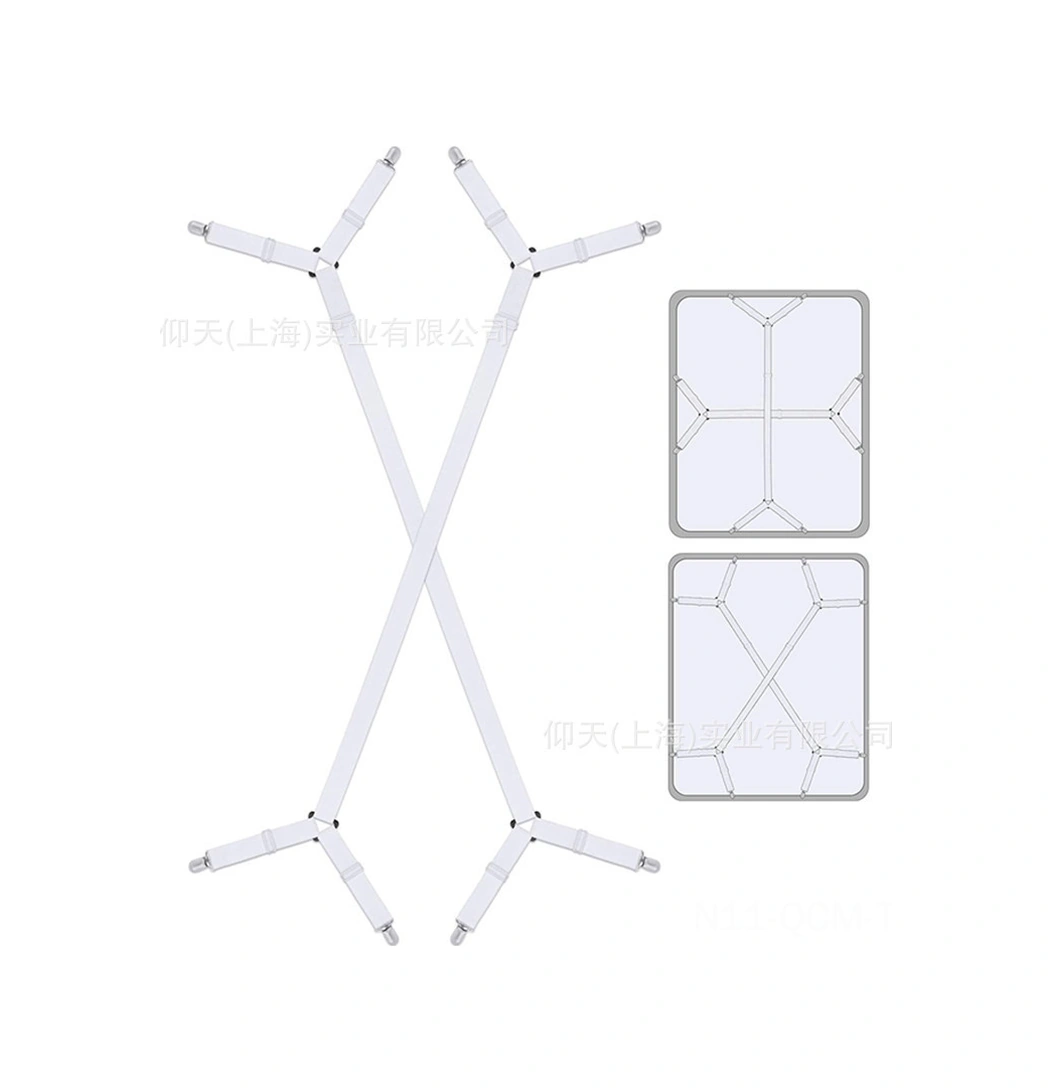 Qingmipy Ev İçin Çiftli Siyah Çarpraz Desenli Özelleştirilebilir Çarşaf Sabitleyici, Elastik Kumaşlı Dayanıklı Yatak Çarşafı Tutucu Siyah