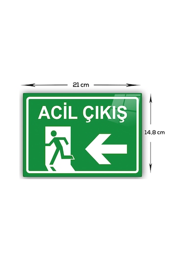 Decorita Cam Yönlendirme Levhası | Acil Çıkış - Batı