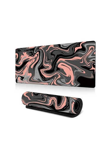 Cbtx 300 X 800 X 3mm Soyut Sıvı Desenli Kauçuk Mouse Pad Büyük Kaymaz Mouse Mat - Stil D
