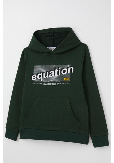 Breeze Erkek Çocuk Sweatshirt Yazı Baskılı Kanguru Cepli Kapüşonlu 8-14 Yaş, Koyu Yeşil Koyu Yeşil Breeze Erkek Çocuk Sweatshirt Yazı Baskılı Kanguru Cepli Kapüşonlu 8-14 Yaş, Koyu Yeşil Koyu Yeşil