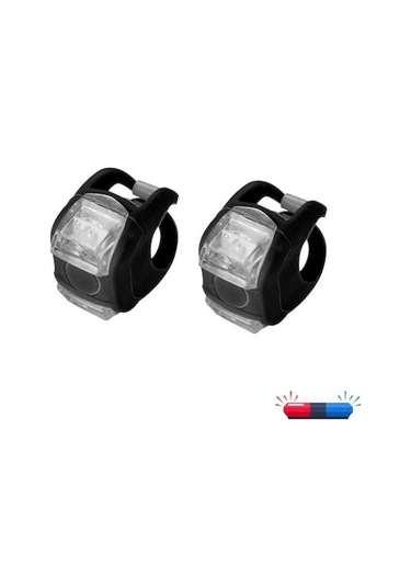 Cop Mavi Kırmızı Çakarlı Silikon Flaşör Ön Arka Lamba Siyah