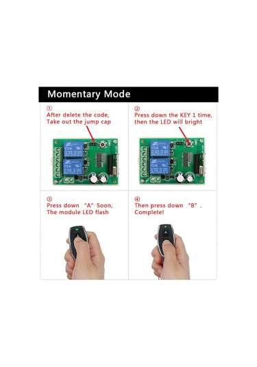 433mhz Rf 2 Kanal Röle Modül Dc12v Kablosuz Motor Pompa Fan Lamba Perde Akıllı Ev Garaj Bariyer Kapı