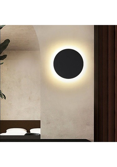 20cm Ledli Eclipse Duvar Aplik 20cm Mat Siyah