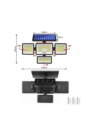 Pazly Ty12101 Sokak Led Lambası Lambası Işığı İnsan İndüksiyon Güneş Garaj Ev Enerjili Duvar Cbtx Bahçe Aydınlatma Avlu Açık 208 Vc