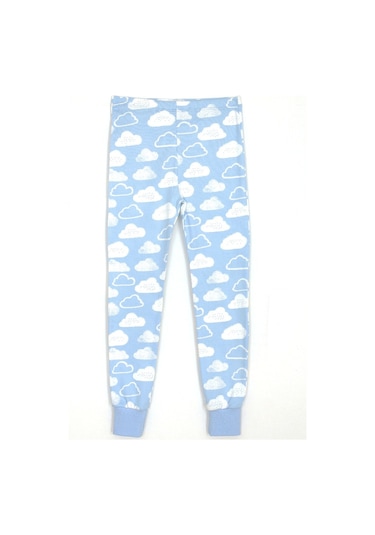 Dobakids Bulut Desenli Kız Çocuk Penye Pijama Altı Mavi
