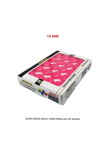 Bijon Kapağı Düz 19 Mm Pembe 20 Li Set