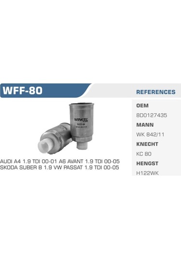 WINKEL WFF-80 Mazot Filtresi VW Grup Wk842/11 Fn2069A