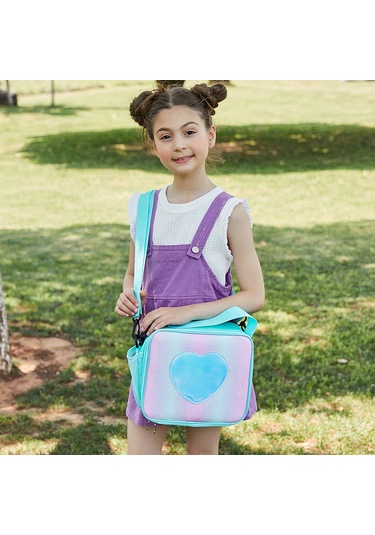 Moveevo Pembe Renkli Isı Saklama Sandviç Çantası - Güneş Işığı Desenli, Hafif, Tek Askılı Piknik & Öğle Yemeği Çantası Çok Renkli