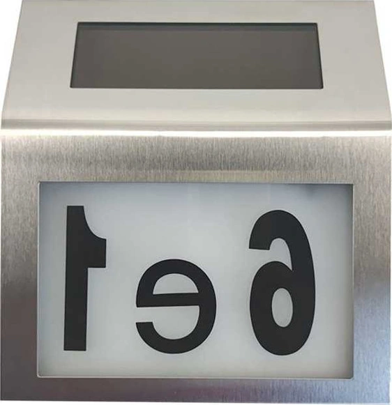 Fastbuy Güneş Işıkları Dış Mekan Ev Numarası Işıklı Led Kapı Numarası Ev Bahçe Avlu Sokak İçin Gümüş Gümüş