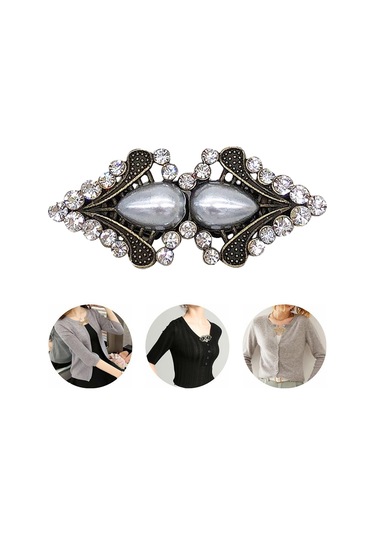 Homyl Kazak Şal Ördek Ağız Klipsi Hırka Yaka Ceketler Antik Bronz Çok Renkli