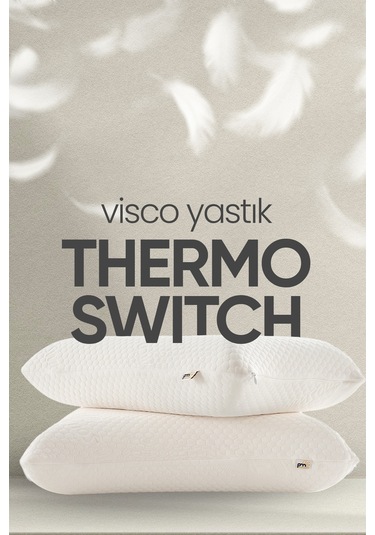 Akıllı Isı Hafızalı Tombul Visko Yastık - Ortopedik Termal Isı Dengeleyici Termoswıtch Lüx Yastık Beyaz