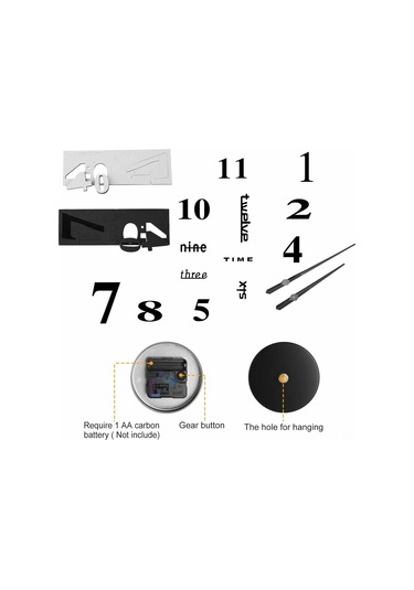 Xindoker Gümüş Modern Sessiz 3d Sticker Duvar Saati, Dıy Tasarım, Ev Ofis Dekoru, Kolay Kurulum, 70-120cm Çapı, Akrilik+eva+metal Malzeme Çok Renki