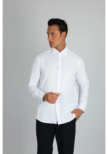 Lorenzo Mazzoli Gab C 900 Beyaz Erkek Gömlek Beyaz
